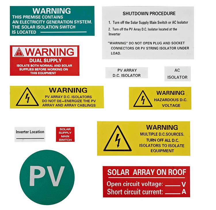 Monitum Labels For Pv System